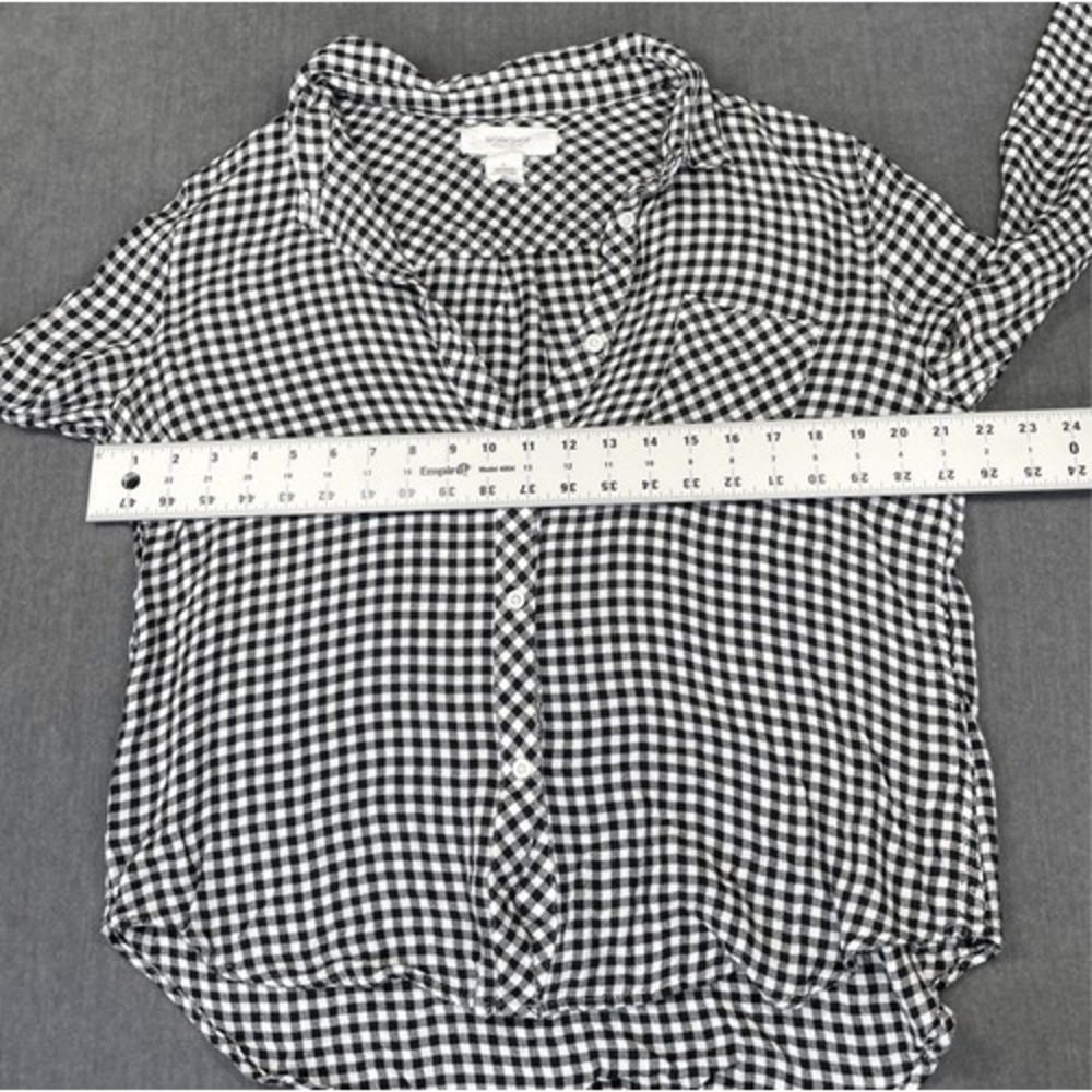 Workshop Gingham Check Button Down Shirt Womens L… - image 4